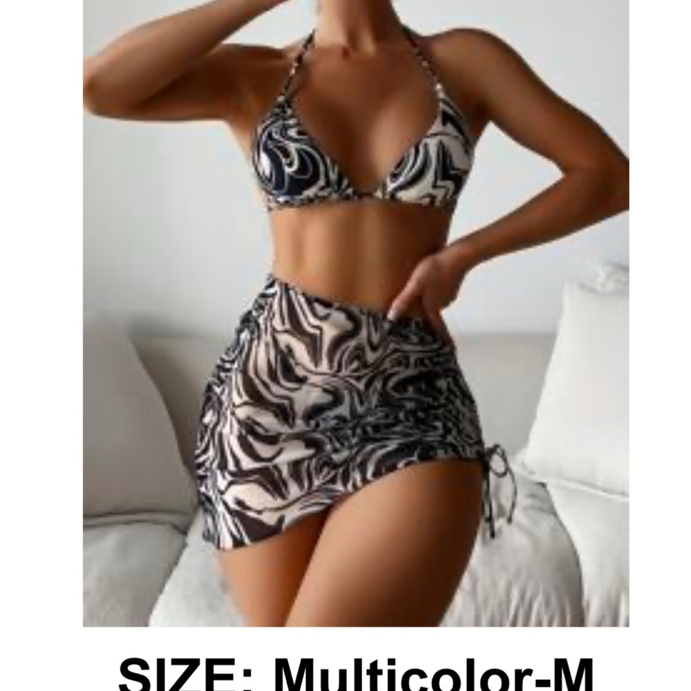 Black and White Marble Bikini Set